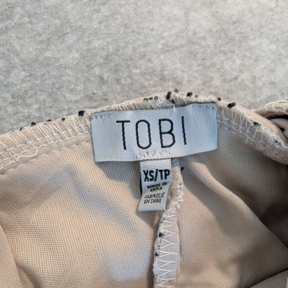 Tobi Hailey Rose Skater Dress Beige and White XS - Picture 4 of 6